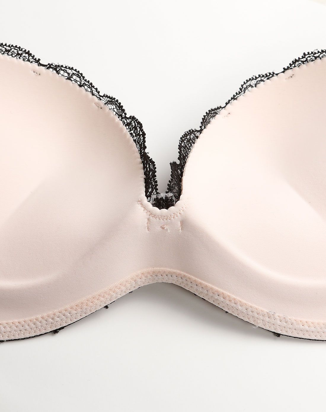 曼妮芬旗下内衣品牌兰卓丽粉/黑色精致气质3/4中厚杯文胸30810470-101