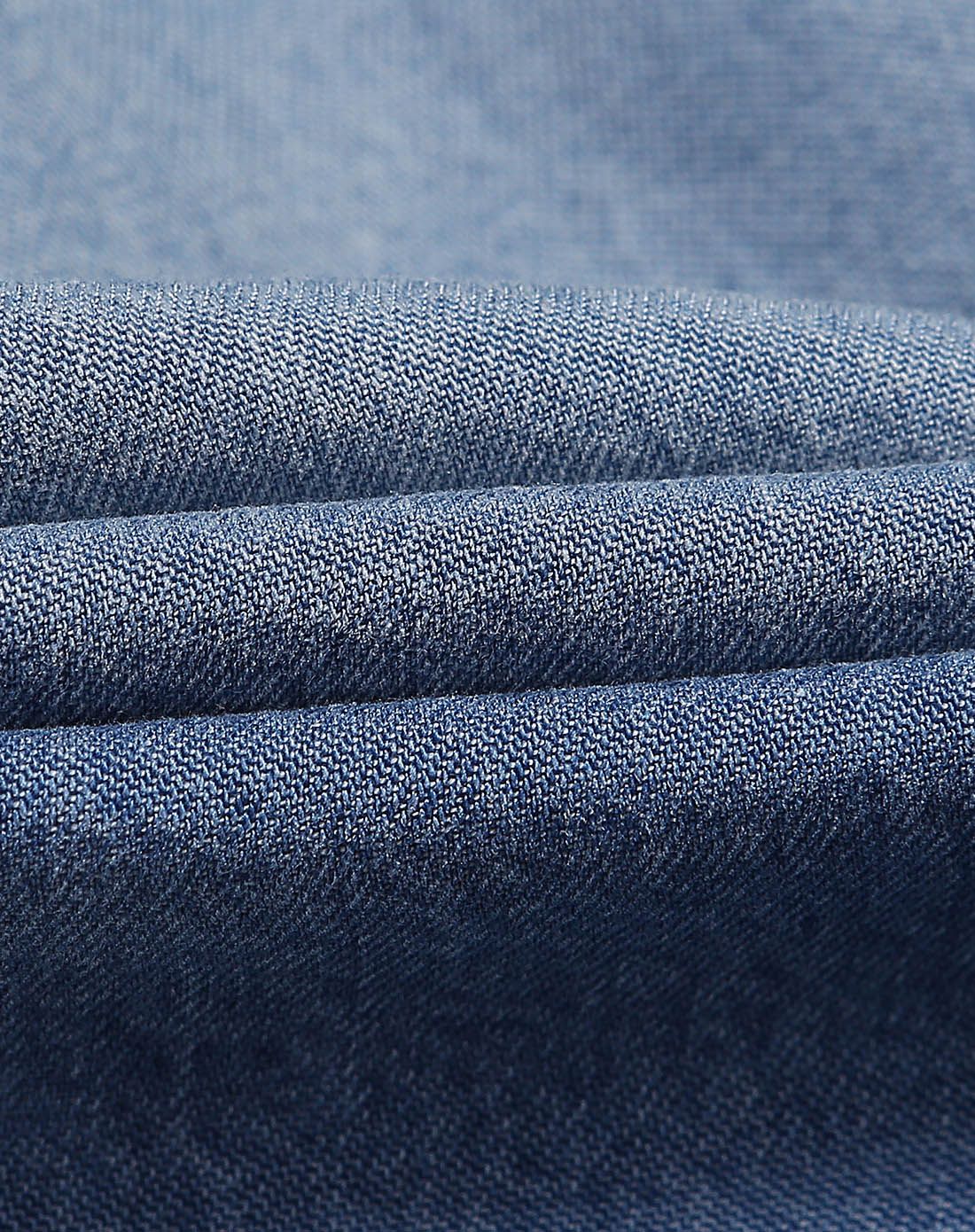 女童中深灰兰牛仔短袖衬衫