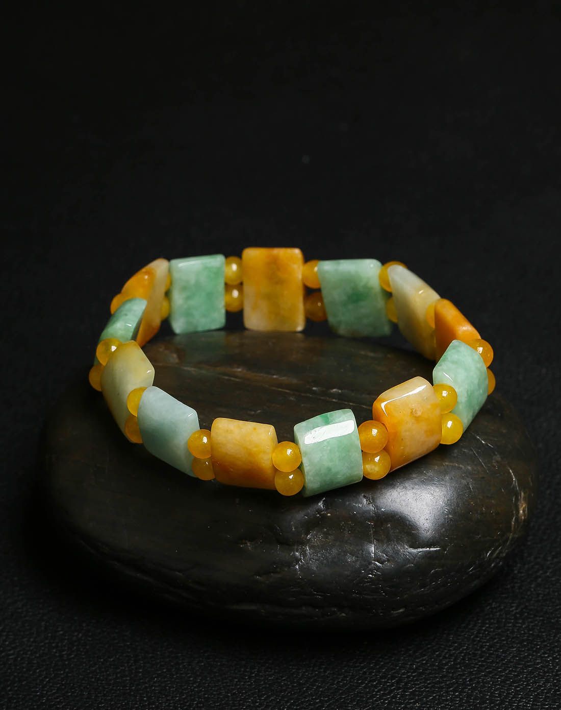 冰糯三彩天然a货翡翠手排