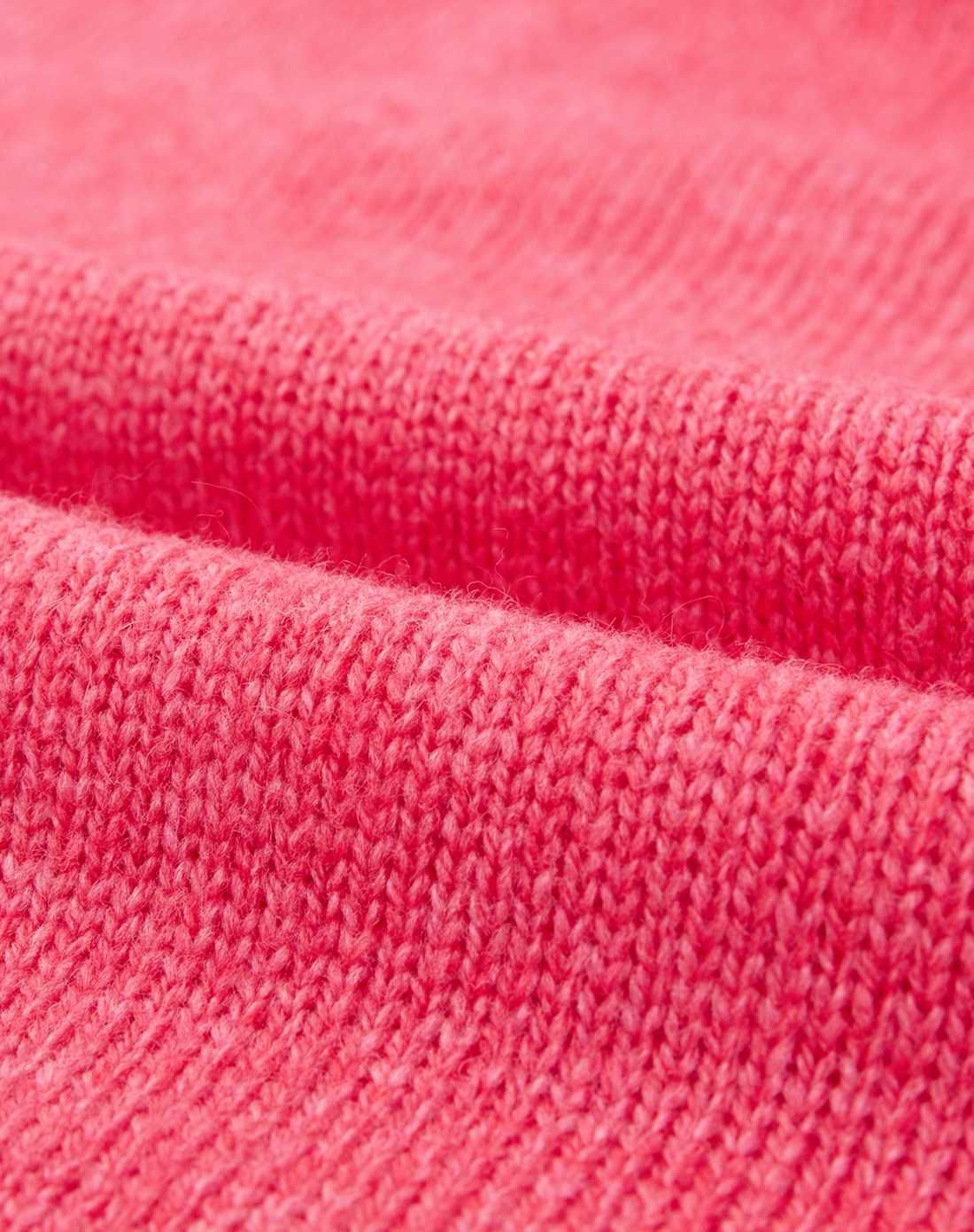 浅橘红色 羊毛混纺圆领长袖套头毛衣