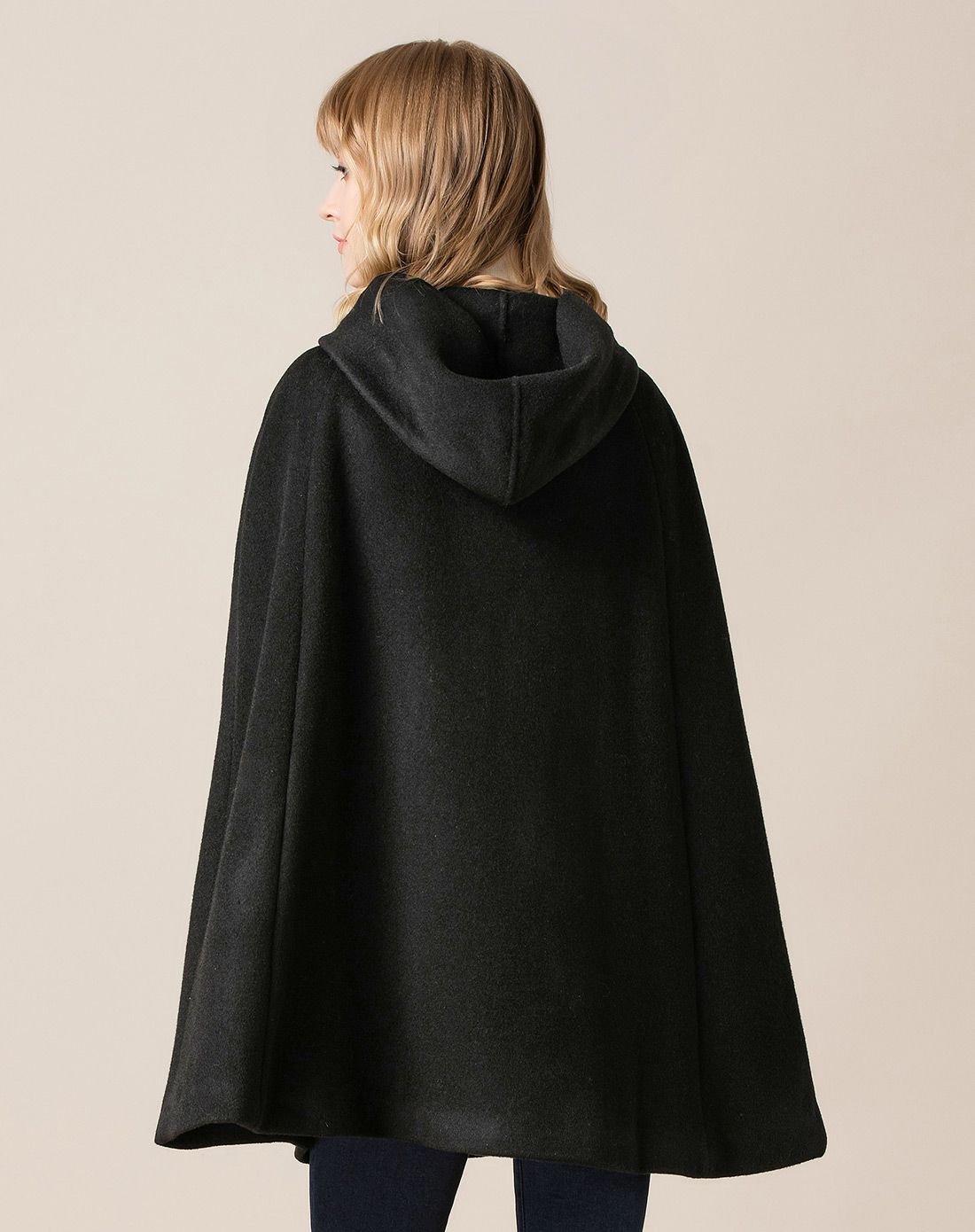 时尚斗篷式连帽大衣外套