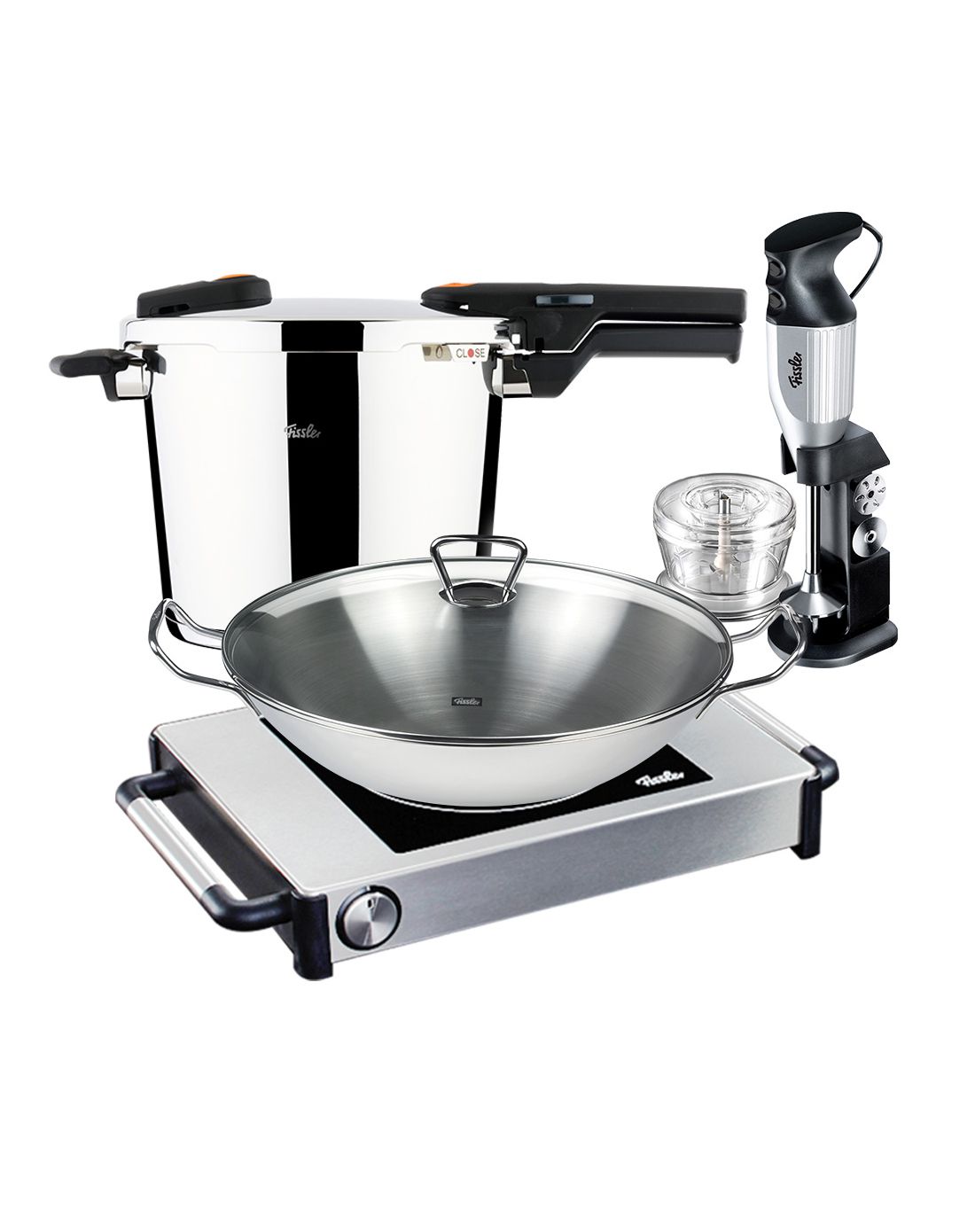 德国菲仕乐fissler厨具专场直发货德国菲仕乐电陶炉尊享4件组 单孔电