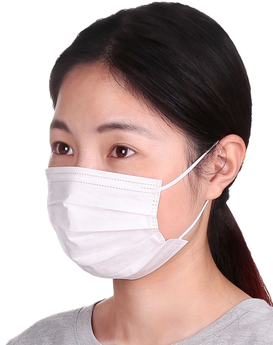 优质弹性无纺布平板褶皱口罩(女款)30枚装