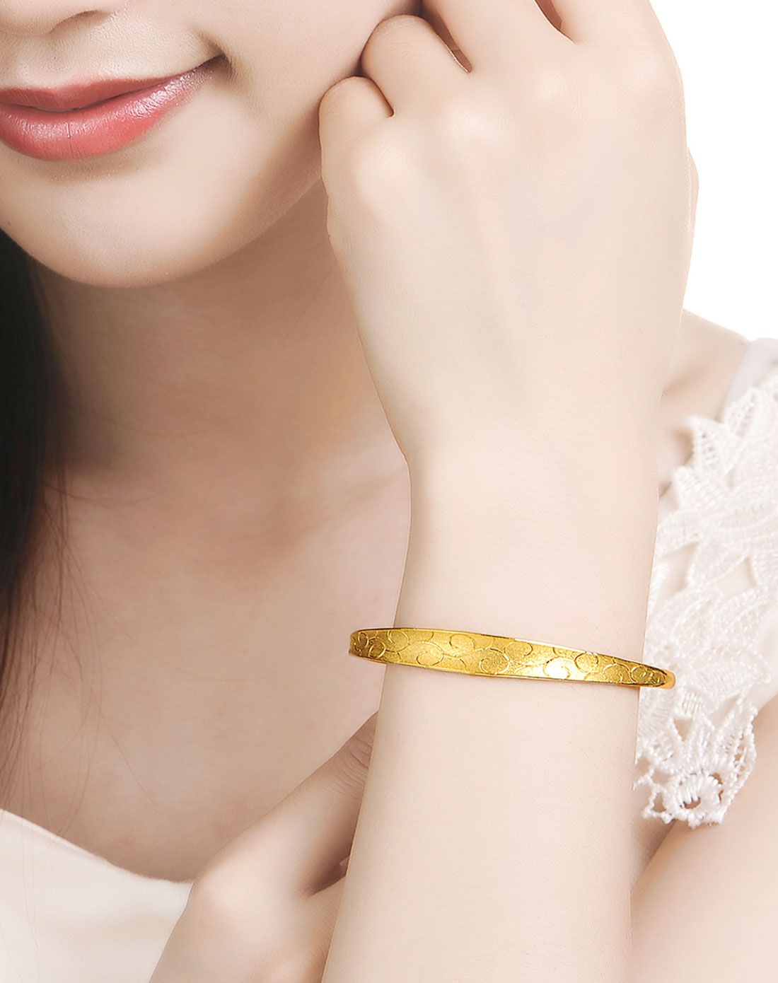 金至尊 足金斜纹抽拉手镯(计价)约21.69g