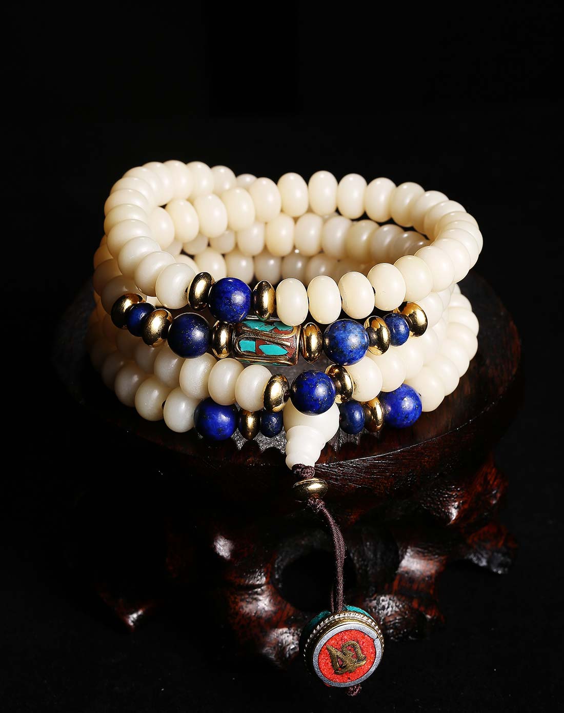 天然白菩提根108手链 算盘珠