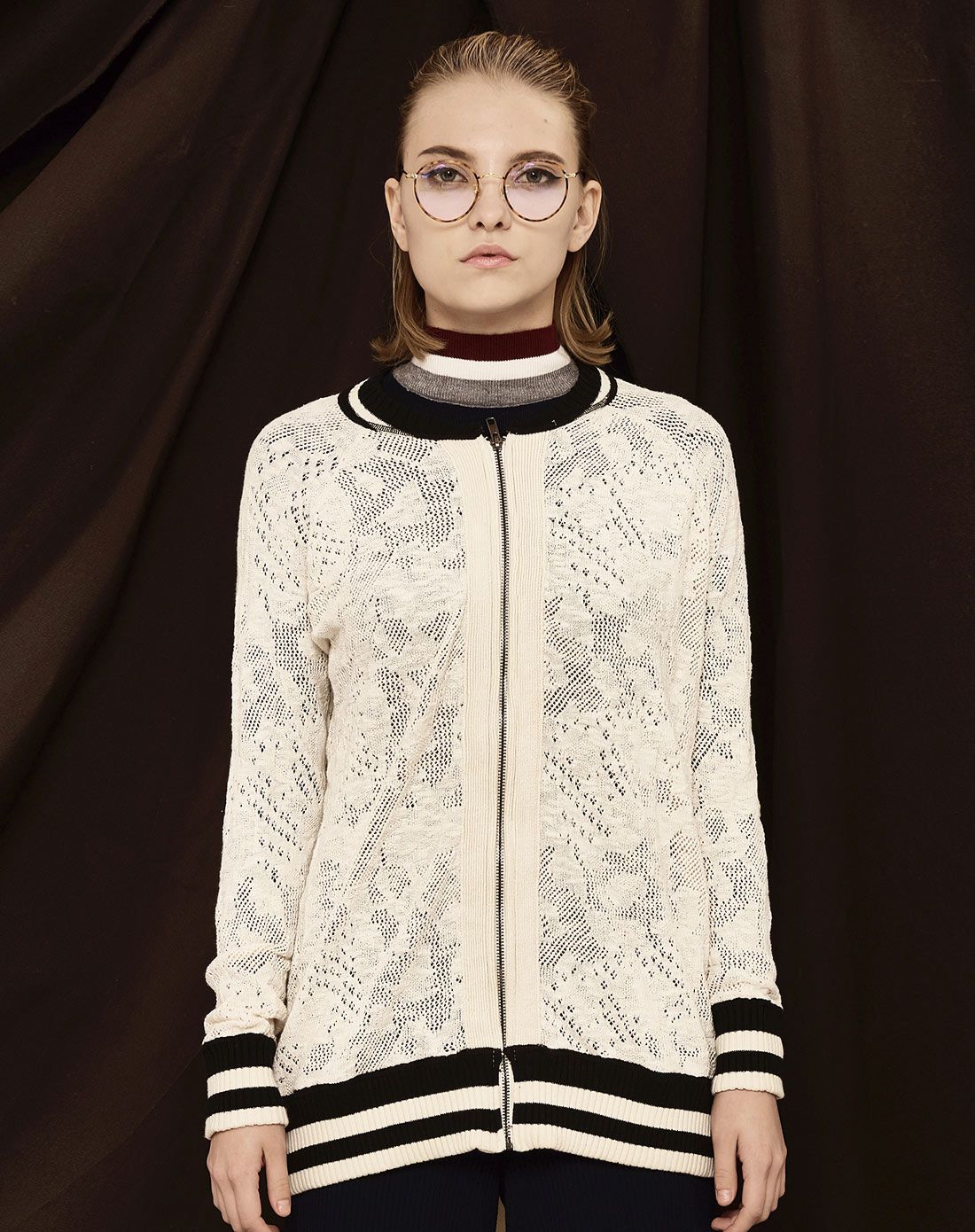 howl香港设计师品牌明星专场米色针织棒球服外套sw609beg_唯品会