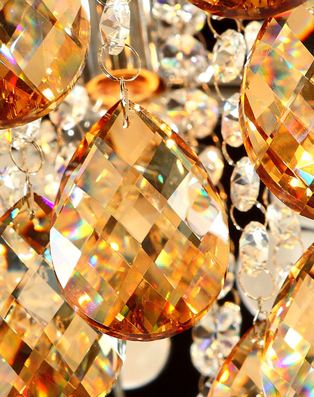 花朵水晶灯led吸顶灯 k9琥珀色水晶 无极调光 84w (带遥控)