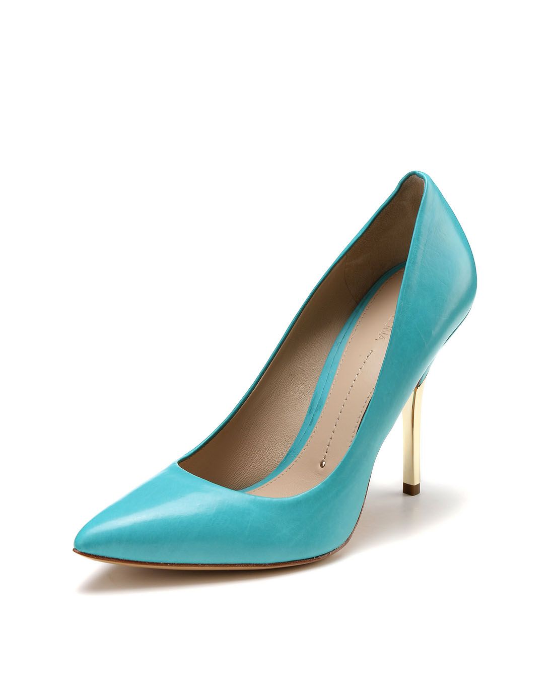 stella luna蓝绿色简约尖头高跟单鞋