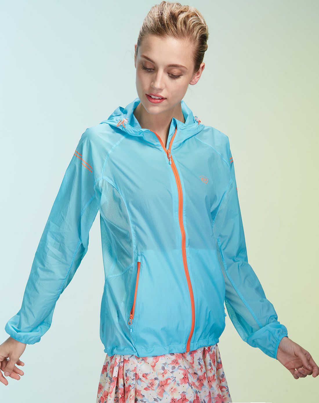 透气防晒 女款亮蓝色皮肤衣