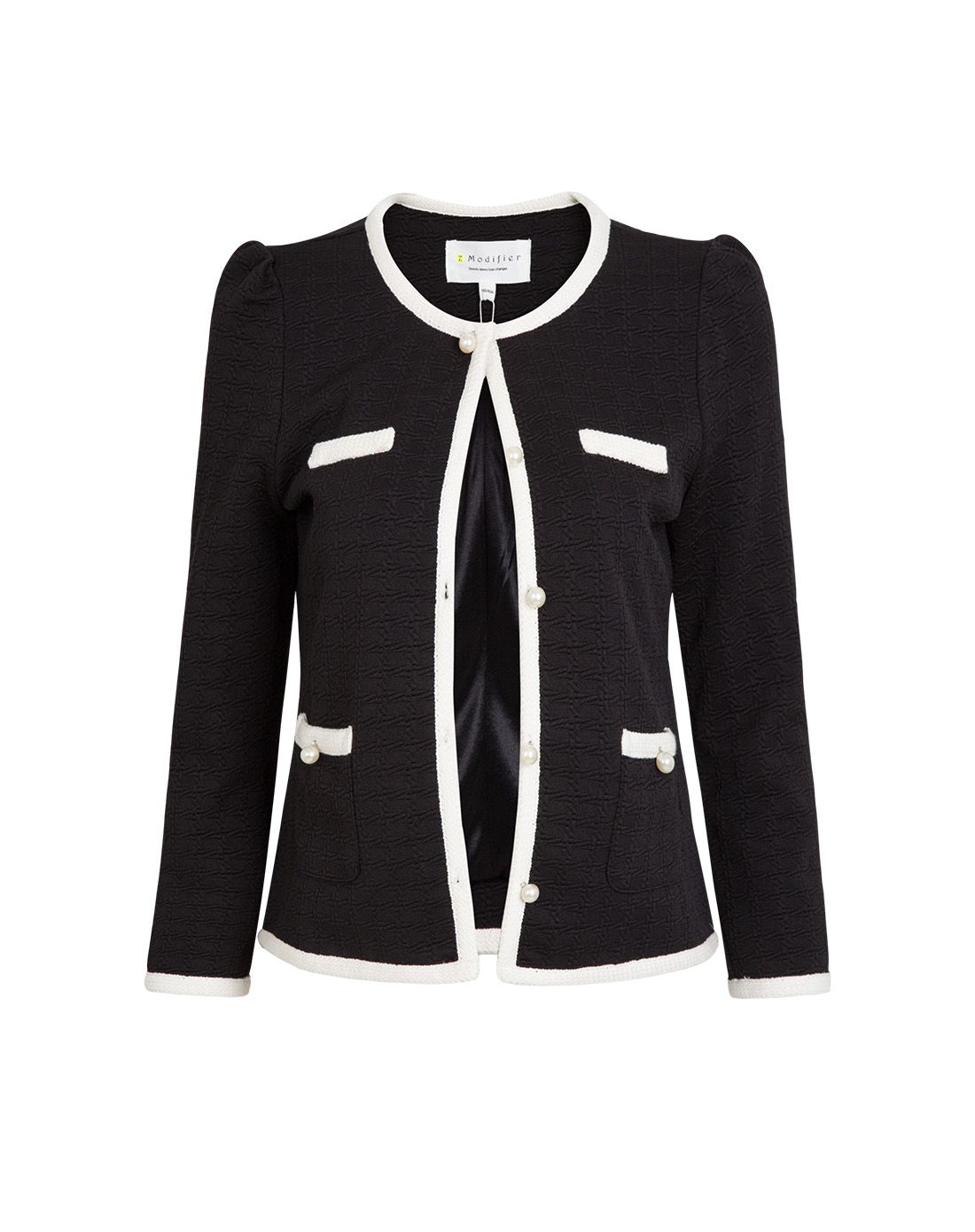 7.modifier 黑色时尚拼接小香风外套