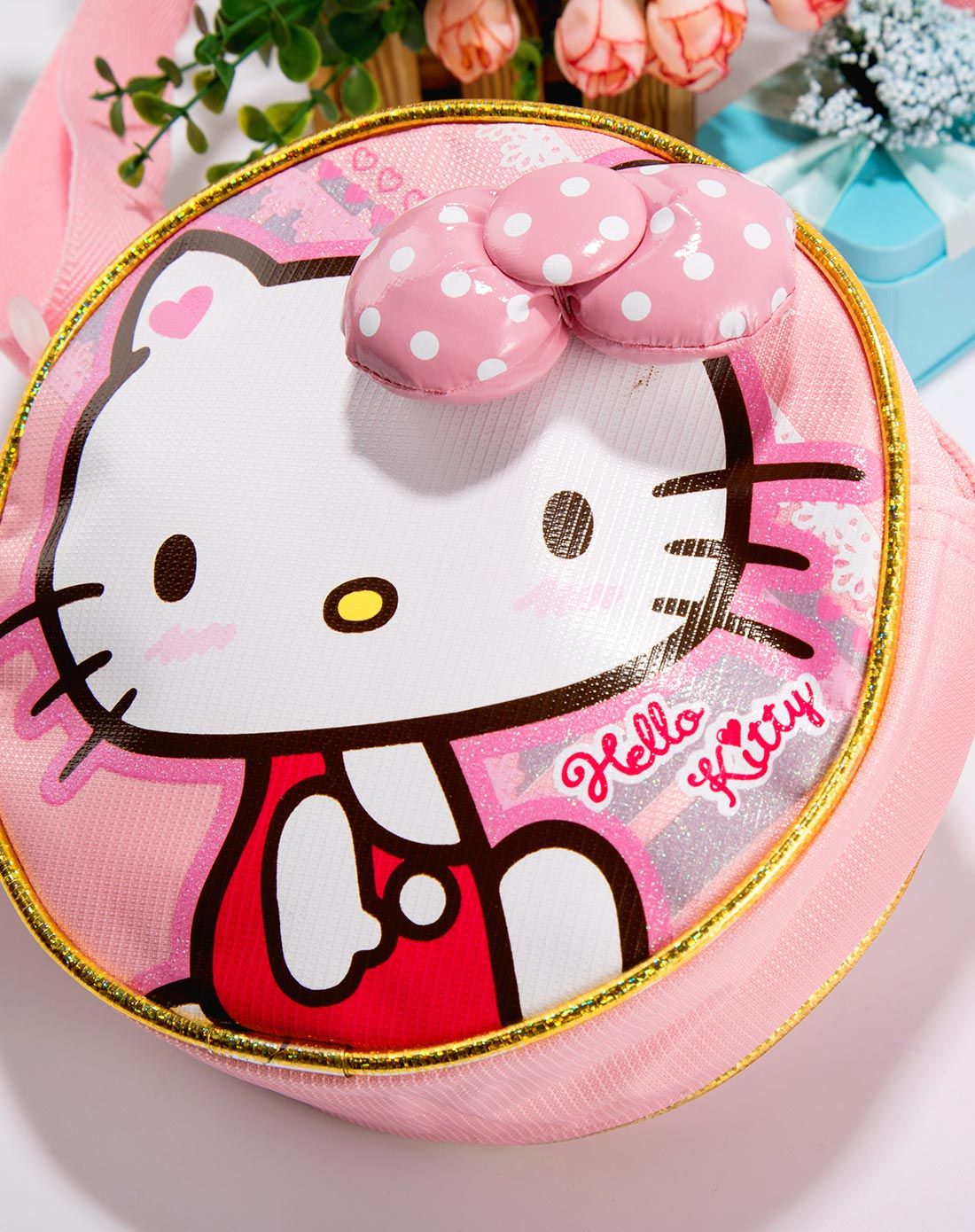 hellokitty凯蒂猫儿童蝴蝶结小包斜挎包-粉色
