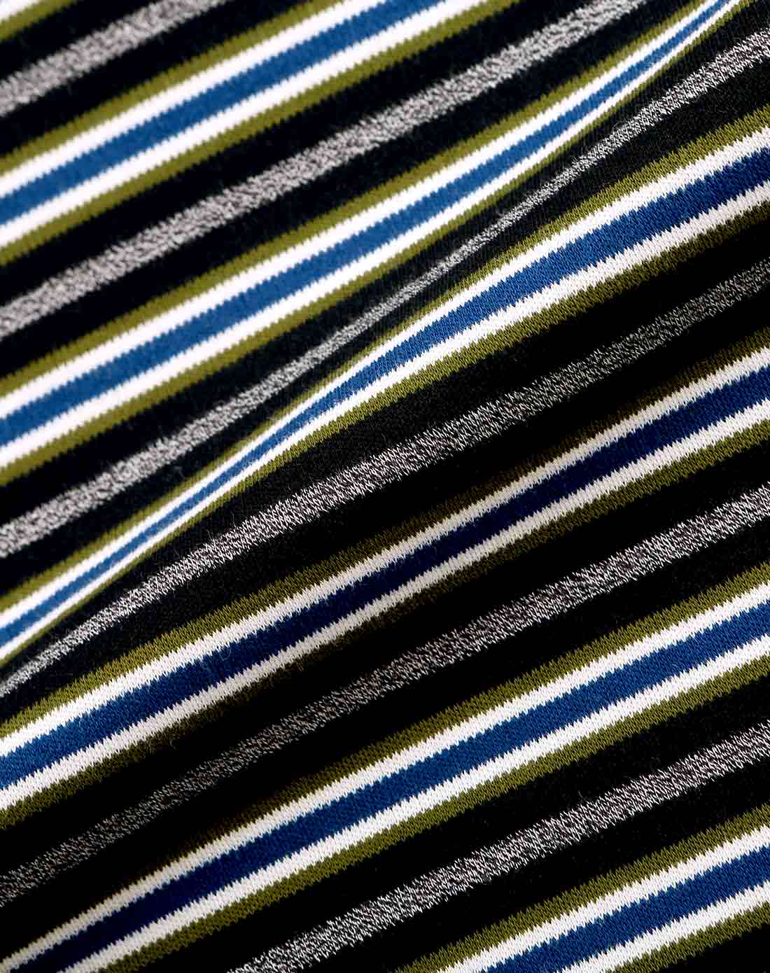 黑灰蓝条纹翻领全棉长袖保暖t恤