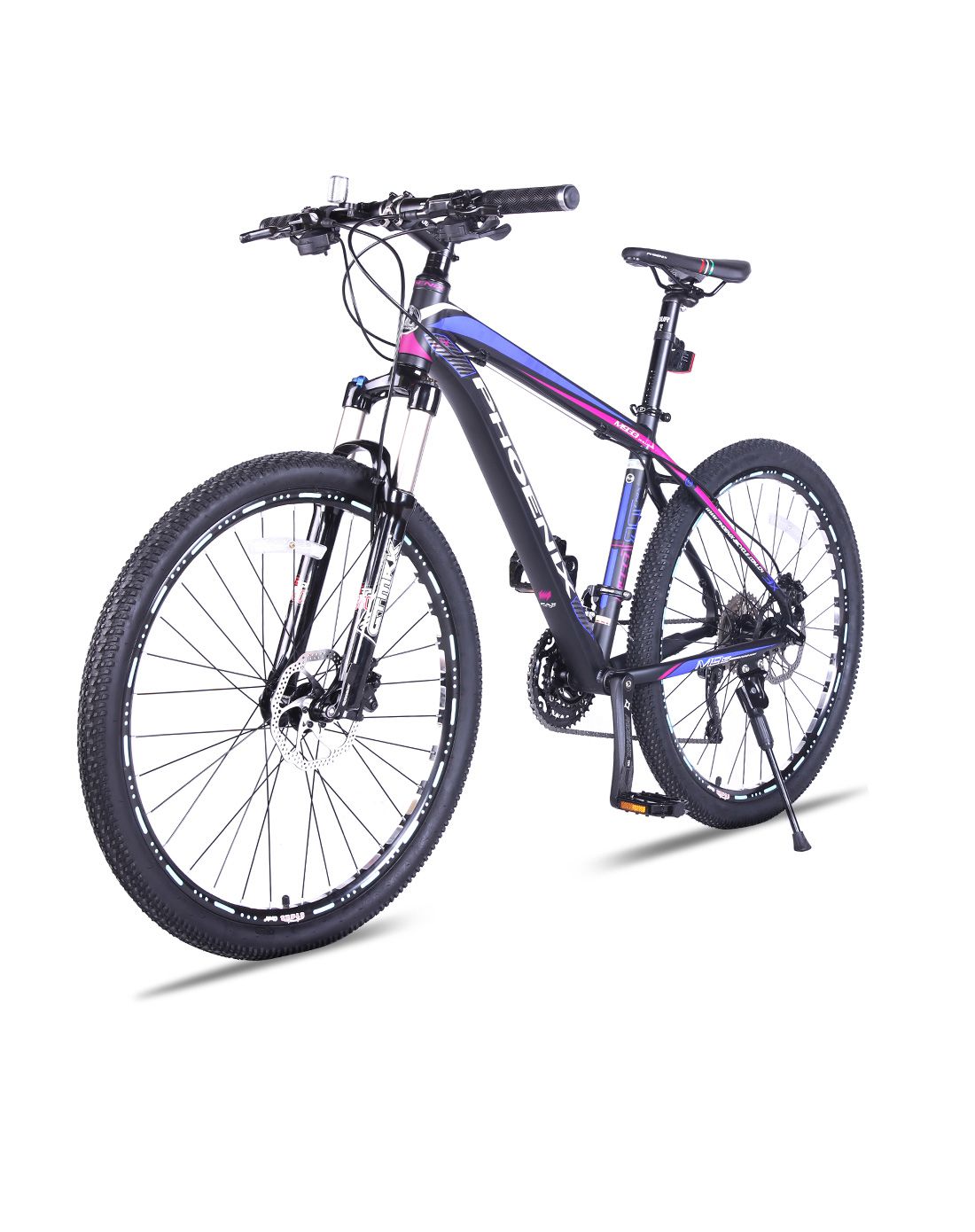 凤凰 中性款黑蓝紫26寸30速油碟山地车