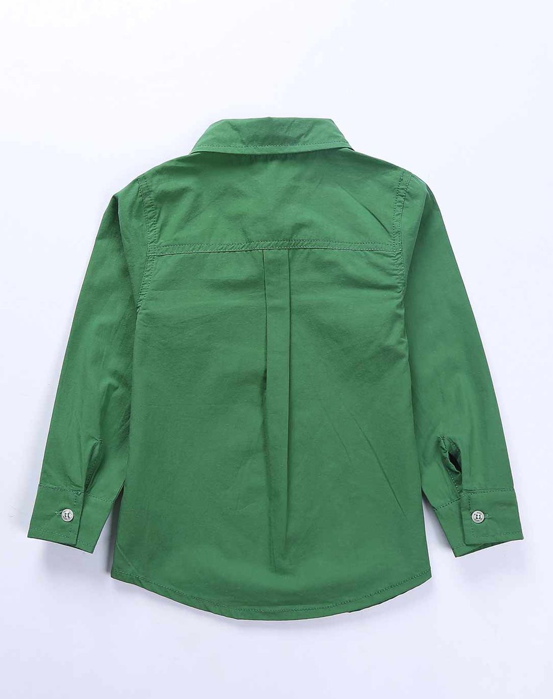 男童绿色长袖衬衫