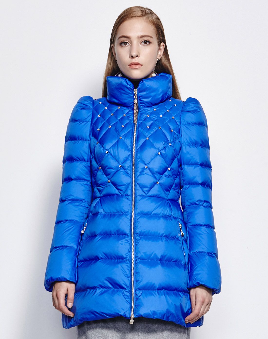 inxx国际高街品牌the next女款蓝色羽绒服1w5414251454_唯品会