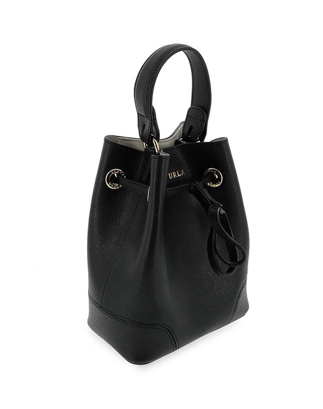 furla 牛皮单肩包水桶包 黑色