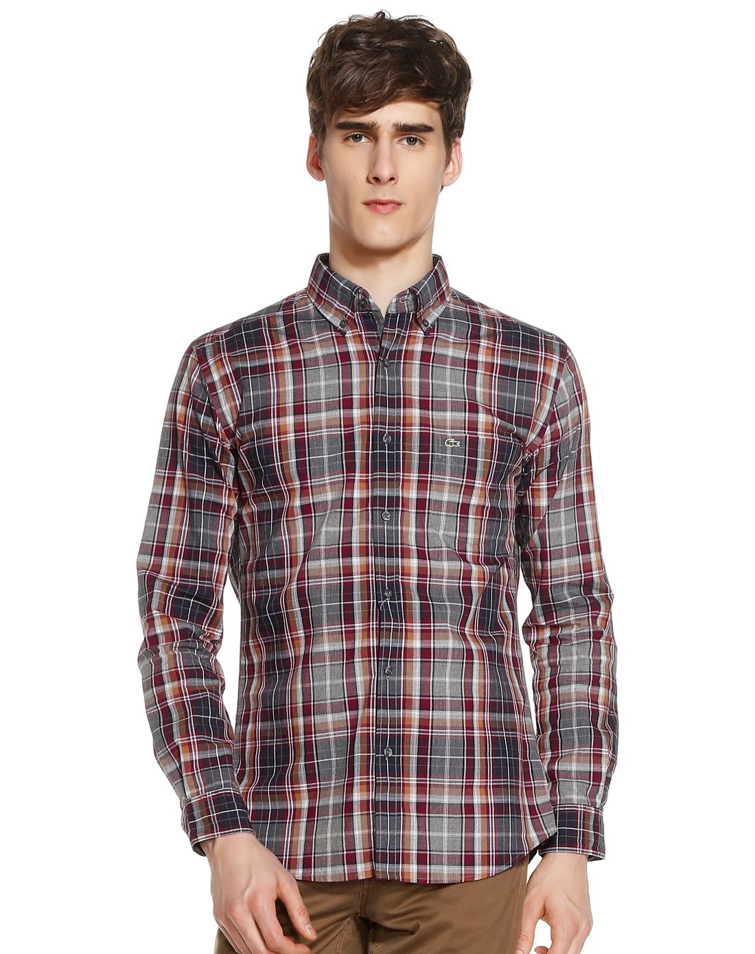 多色英伦风休闲长袖衬衫