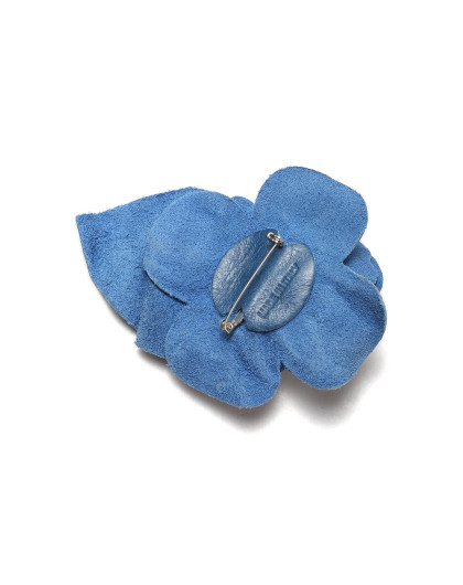 armani jeans女款蓝色花朵皮革胸针