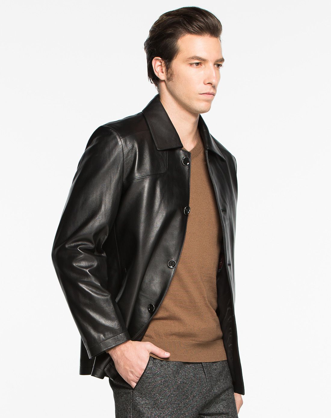 卡丹狄诺cardeendino翻领休闲百搭皮衣cgo63001_唯品会