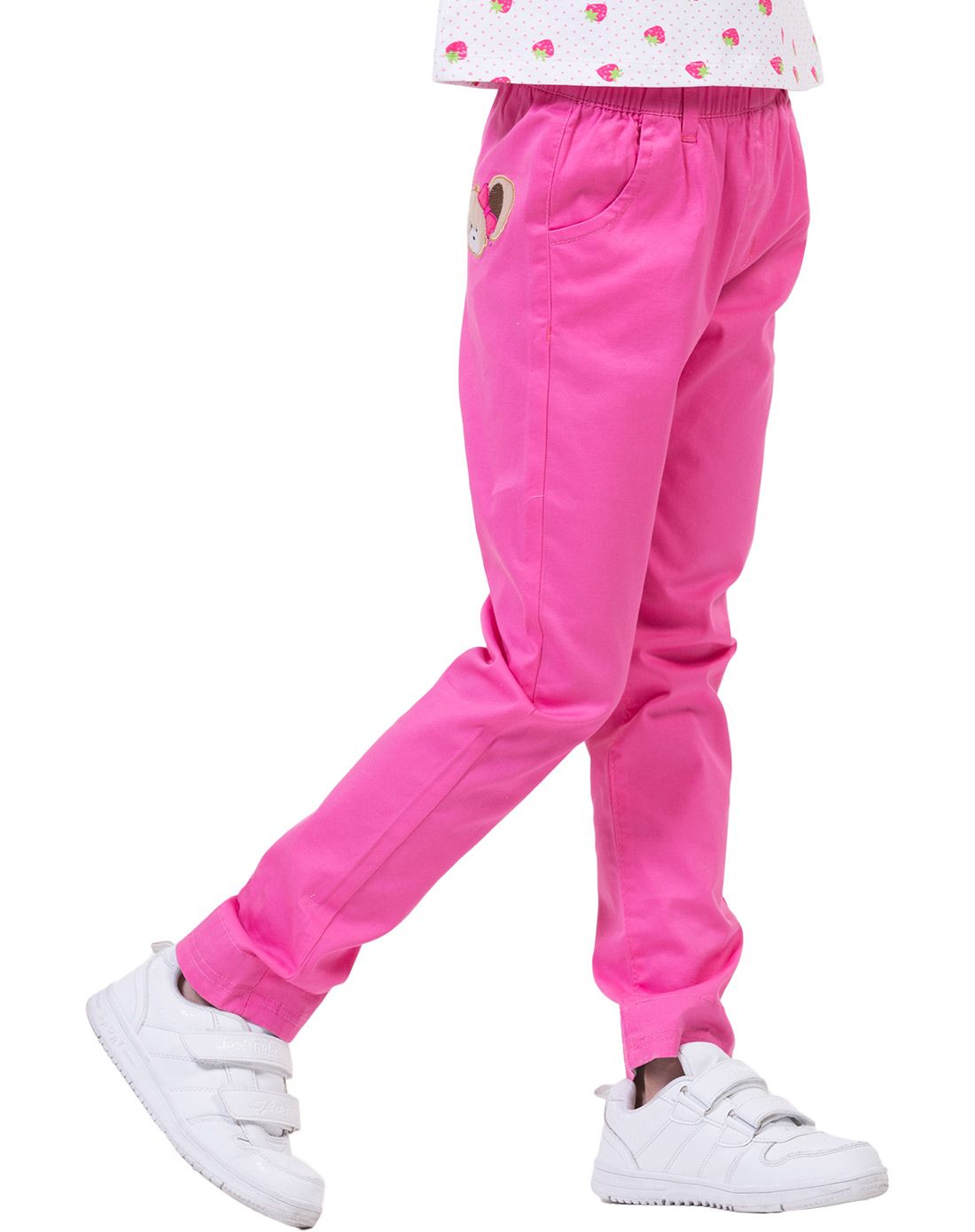 女童玫红色裤子