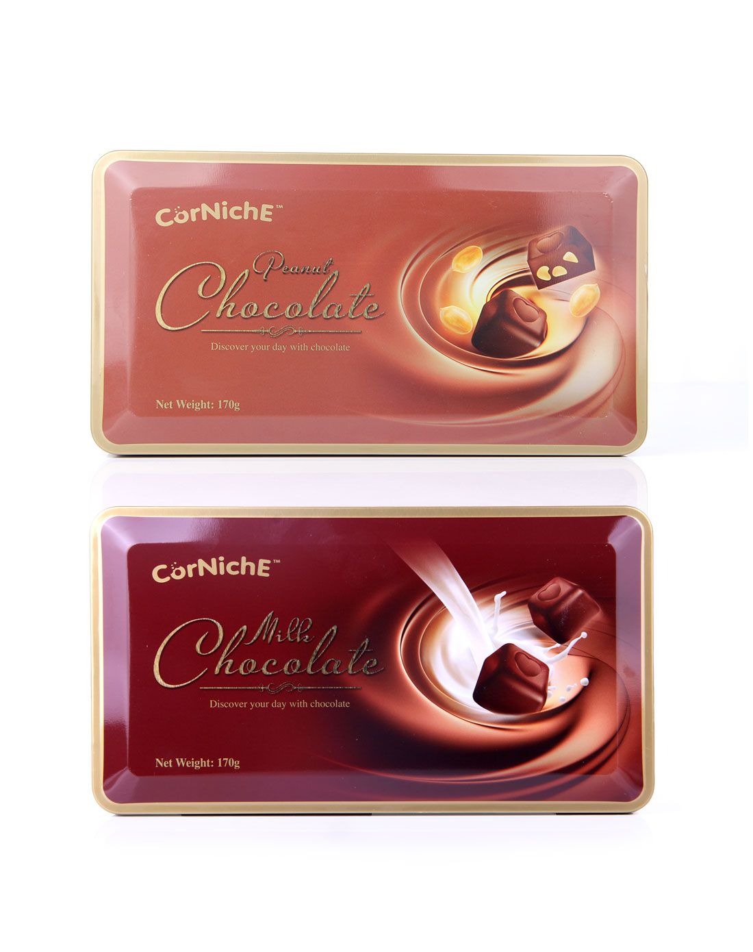 浪漫欧洲巧克力专场比利时可尼斯花生/牛奶巧克力170g*2(铁盒装)zh