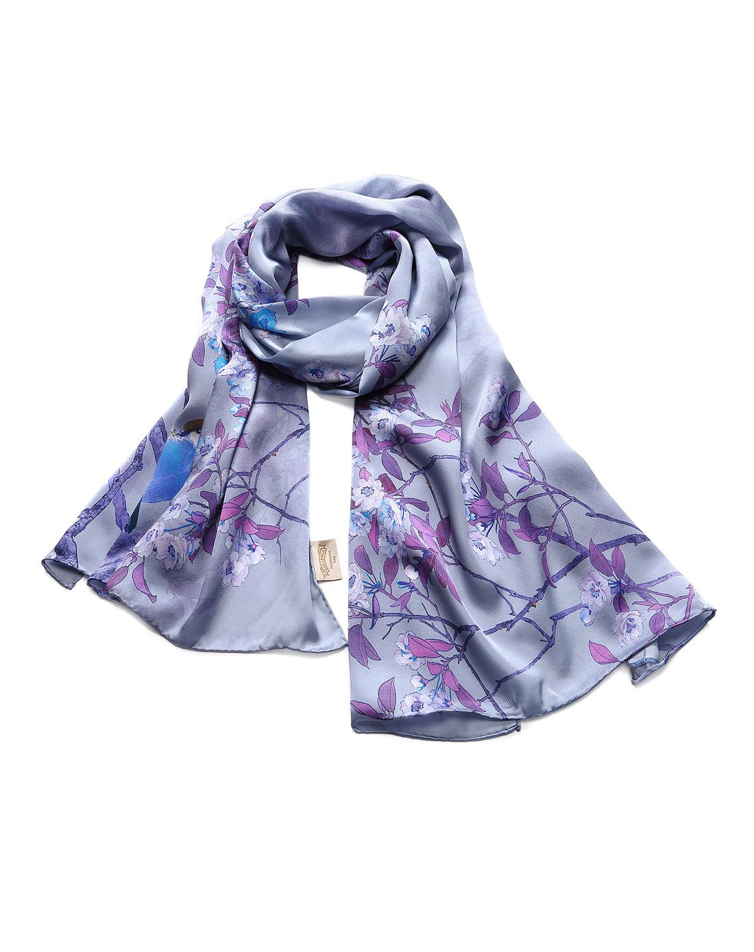 galleria 女款飞鸟印花真丝披肩/围巾