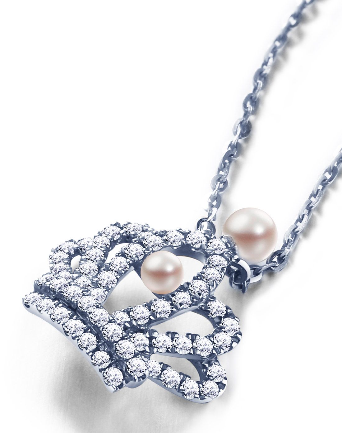 千叶dada钻石系列为爱加冕18k金钻石项链挂坠链牌(含链)