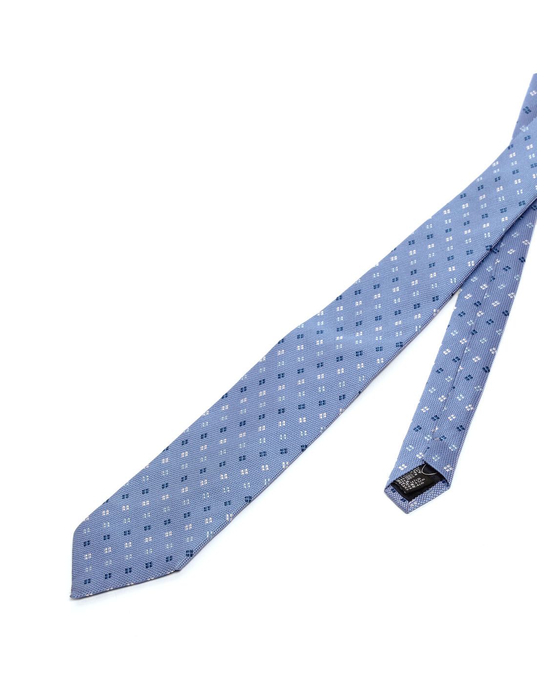 浅蓝色小方格提花领带