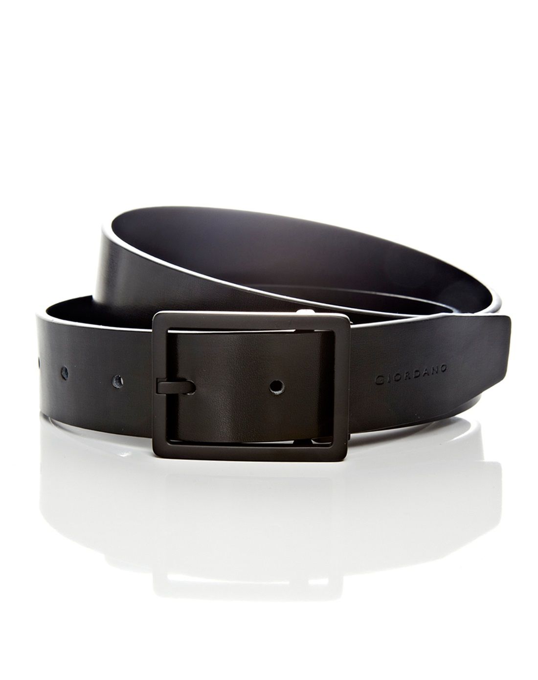 经典黑色 牛剖层移膜革针扣皮带