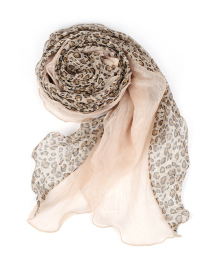 经典豹点荷叶边双层三角巾