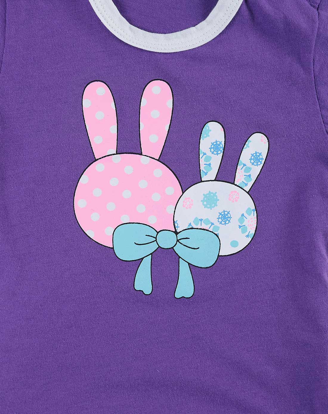 【两件起售】婴幼儿黛紫格子小兔t恤