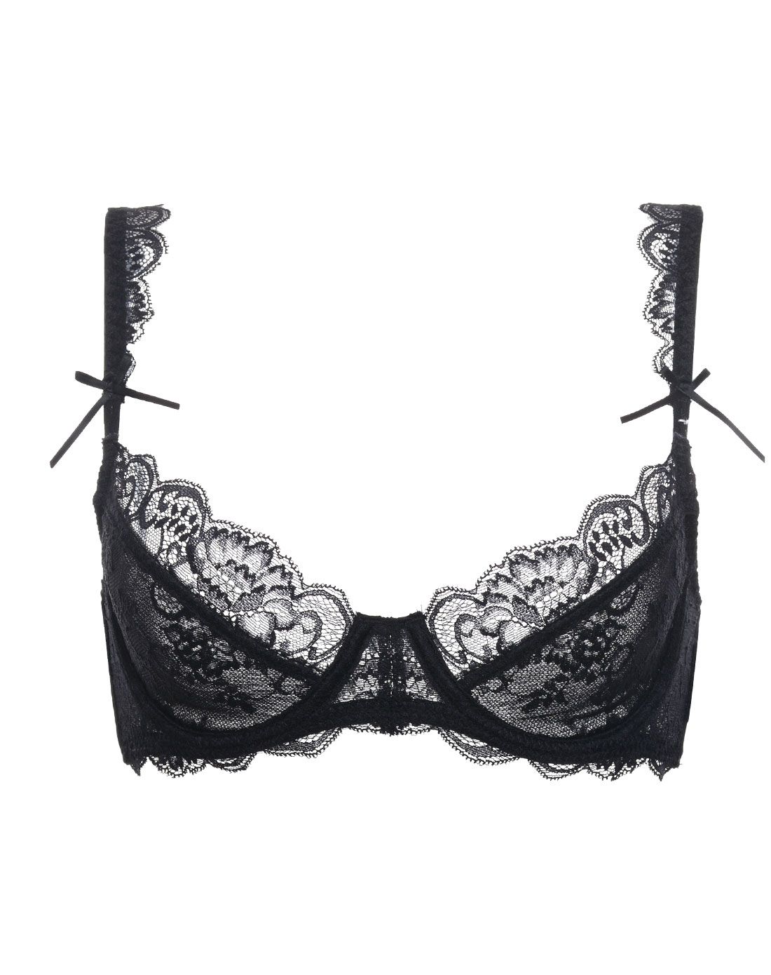 黑色水墨倾城性感蕾丝单层透气文胸
