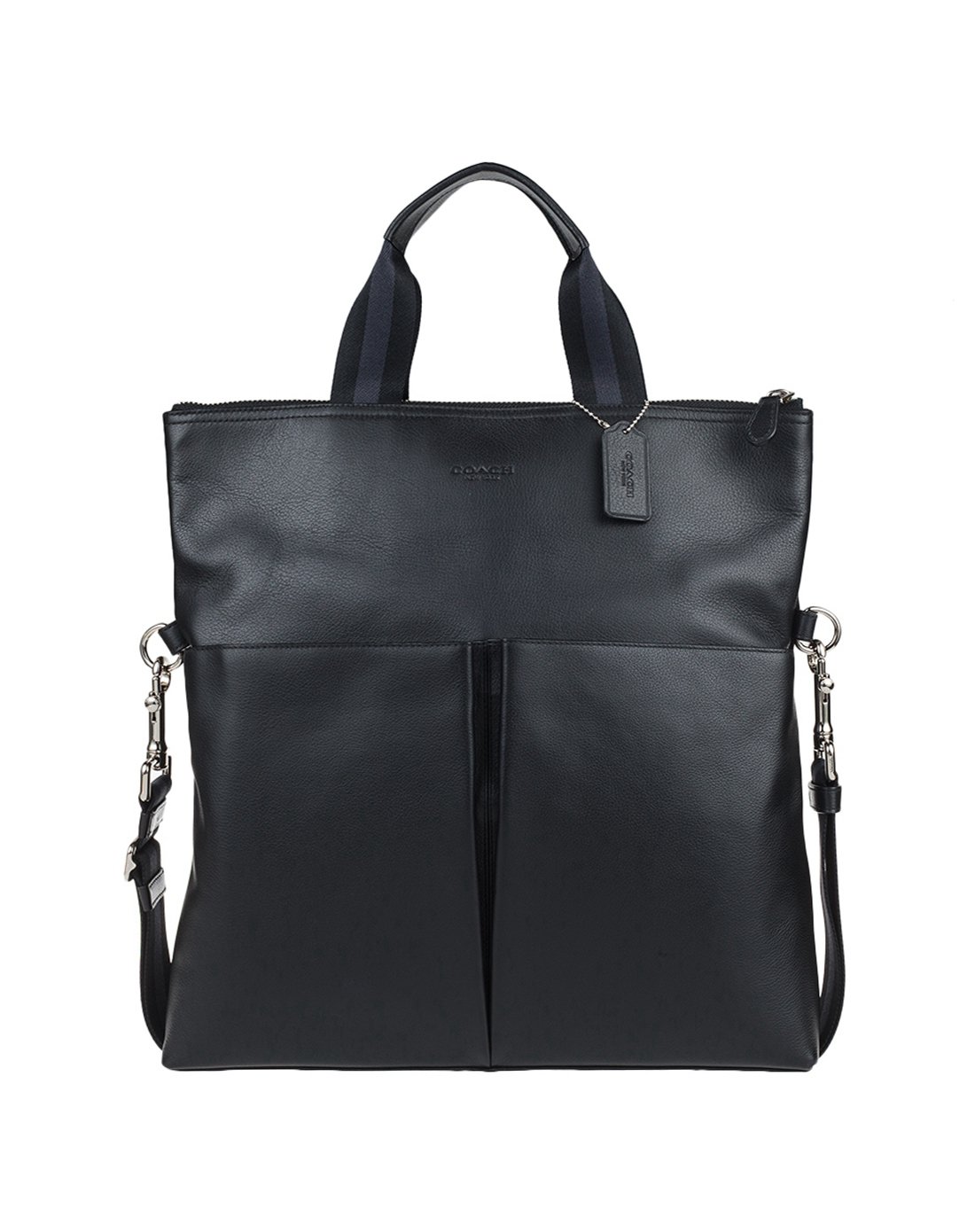 coach 纯皮男士手提斜跨包