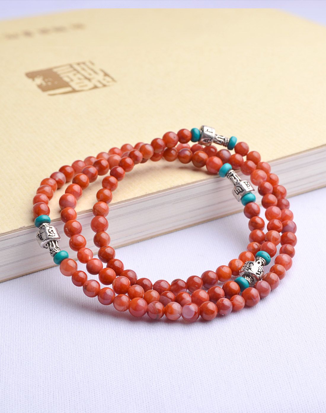 南红玛瑙冰飘红108颗长串