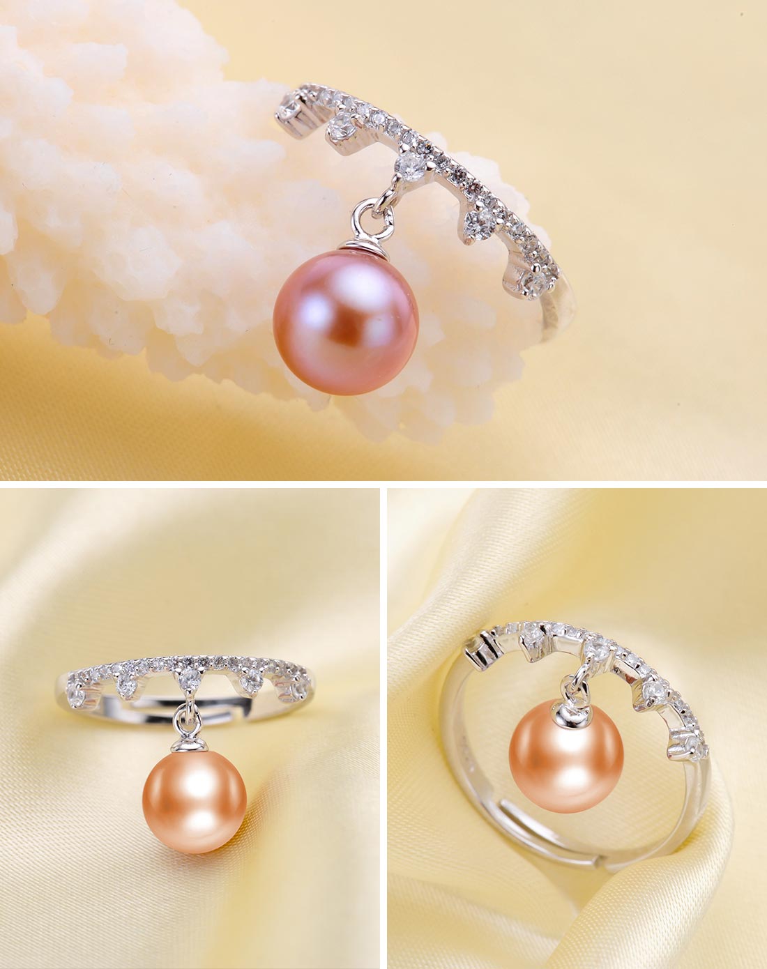 水年华 皇冠正圆款珍珠戒指