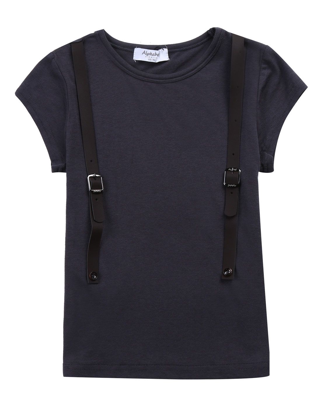 爱法贝 男童铁灰短袖t恤