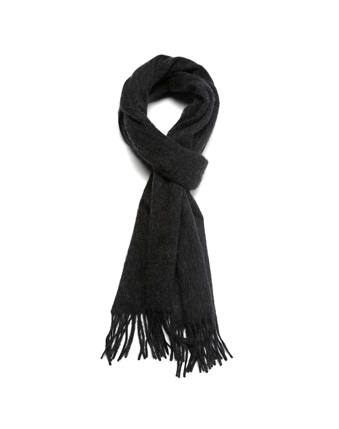 深灰色简约舒适山羊绒围巾