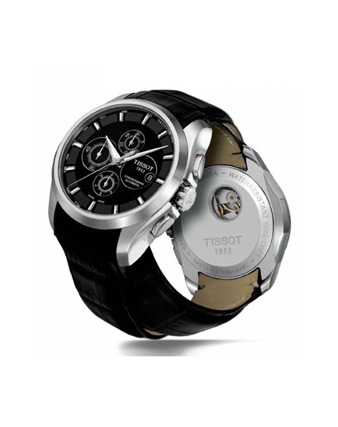 天梭 库图系列四眼表盘机械男表t035.627.16.051.01