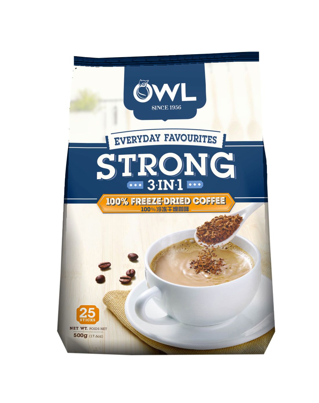 owl猫头鹰三合一特浓冷凝速溶咖啡 500g