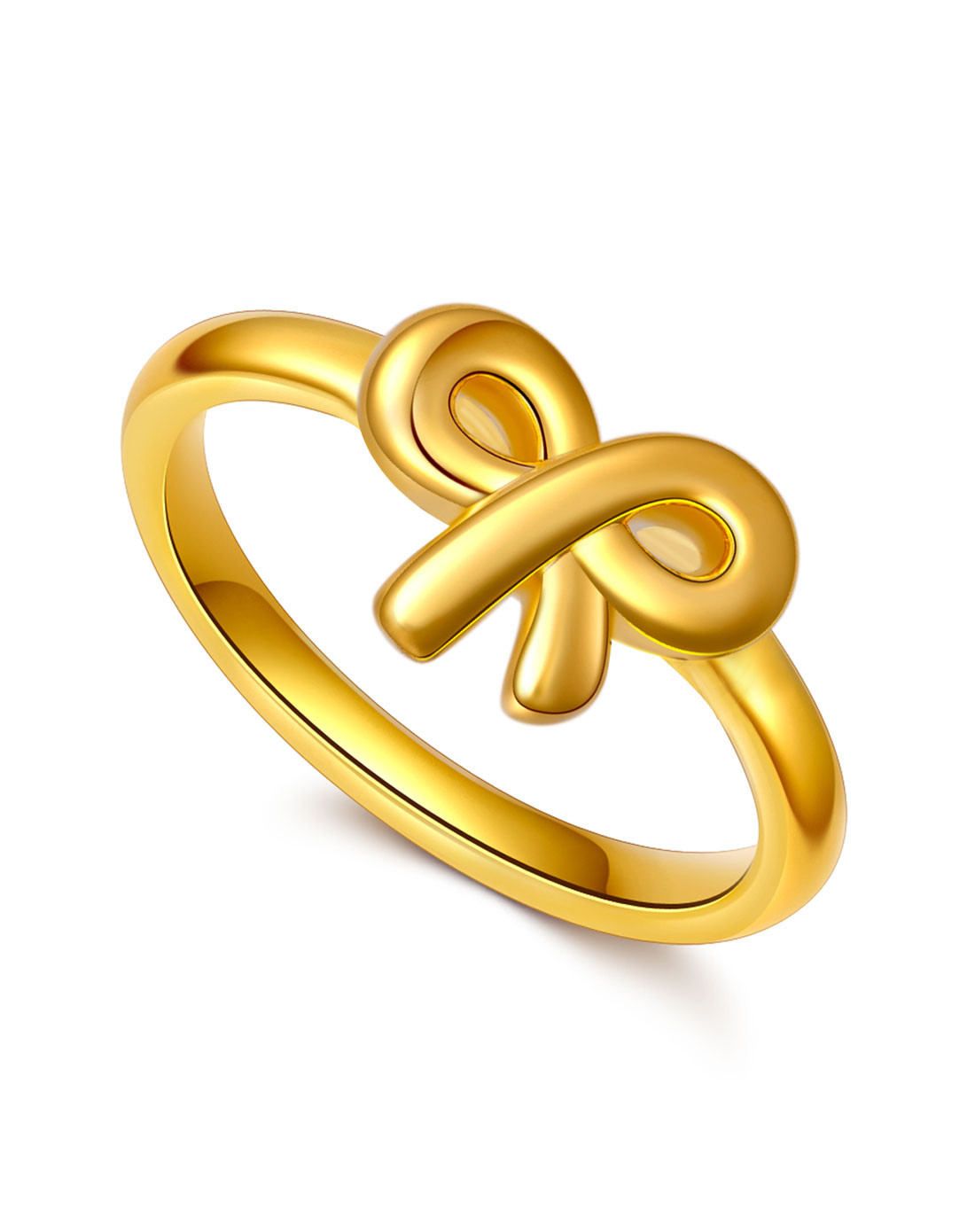 潮宏基 [物语]情人结 3d硬足金戒指