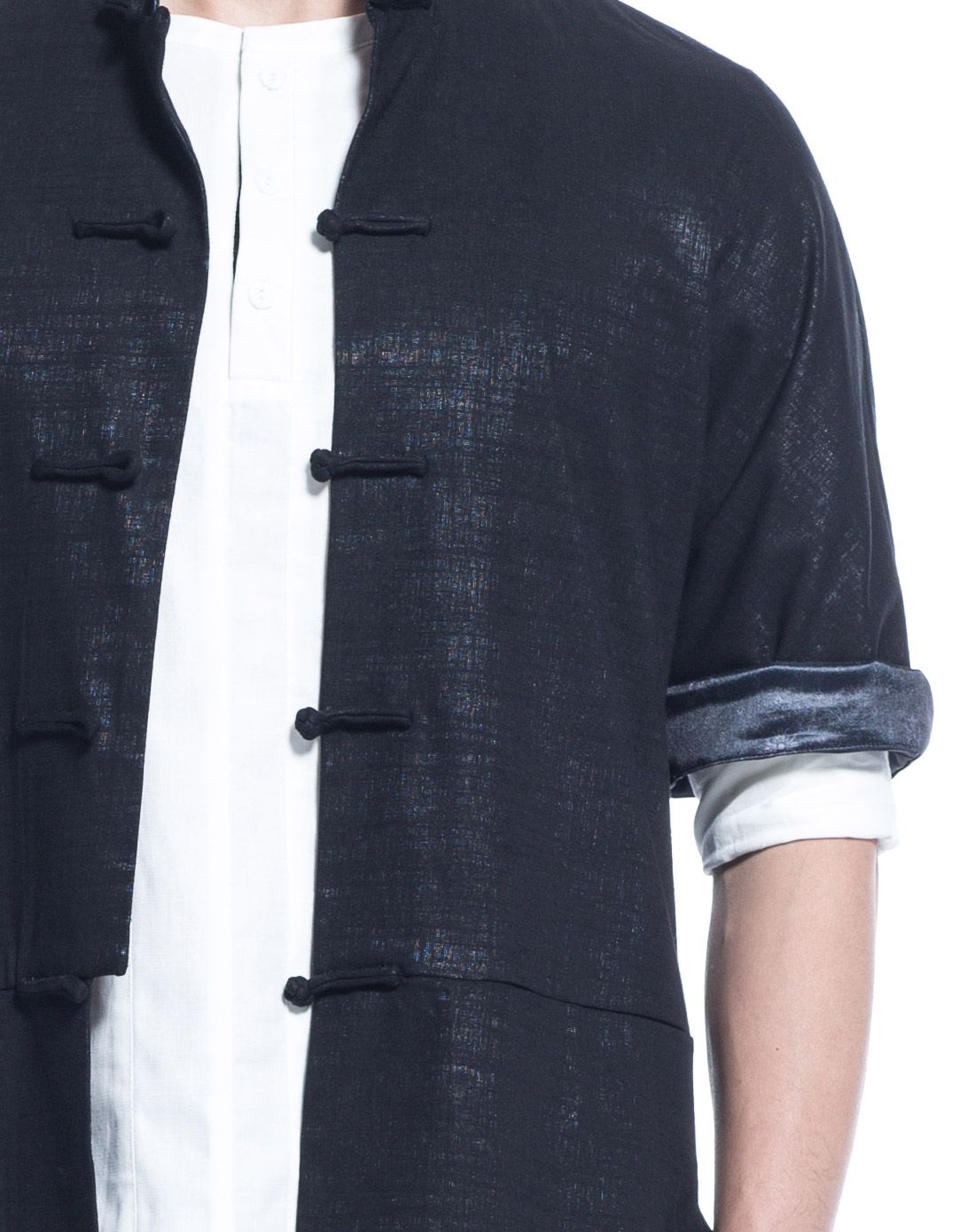 男士玄色立领唐装汉服