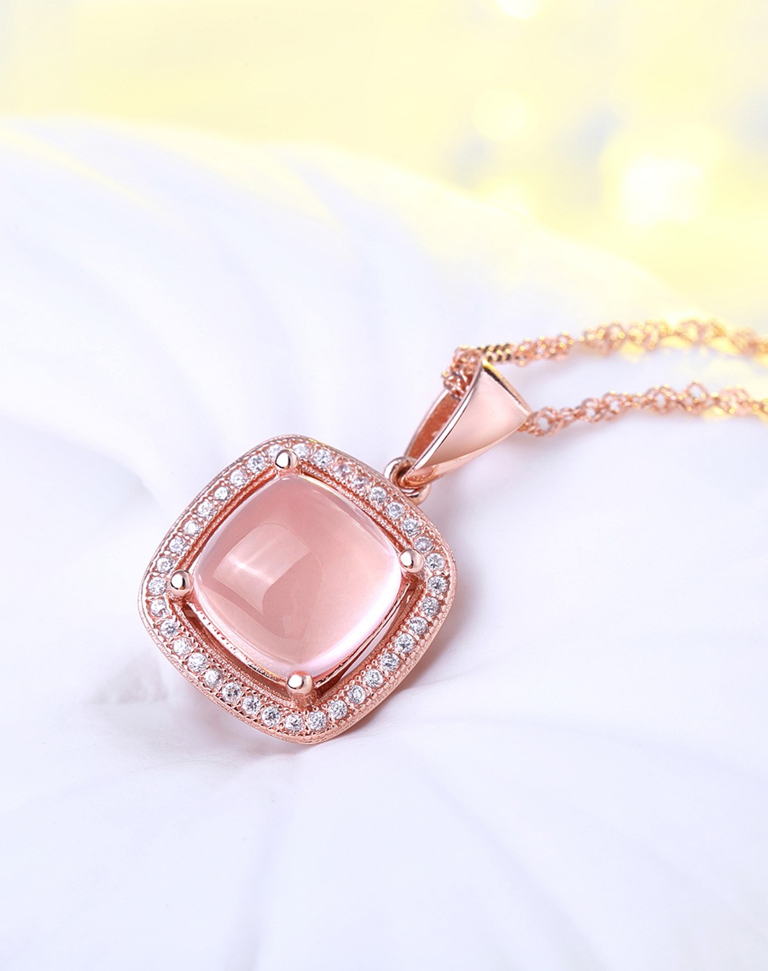 【唯品七夕独供】天然冰种芙蓉石项链 空间爱情 配证书