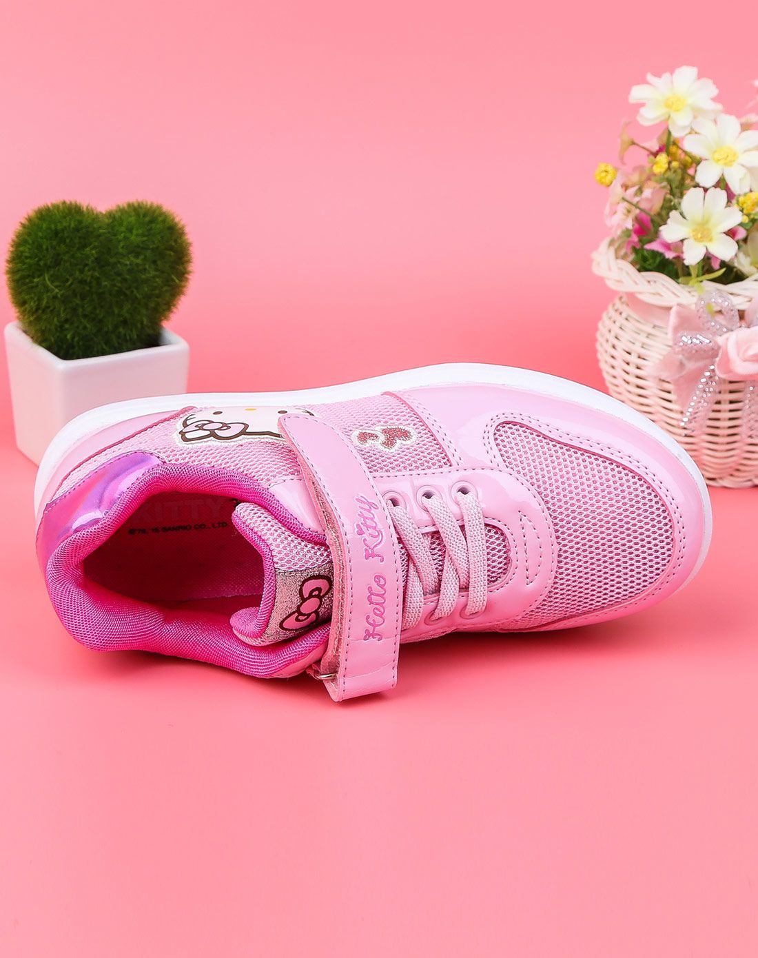 女童粉色中小童段(26-37)时尚休闲百搭md底轻便网布鞋