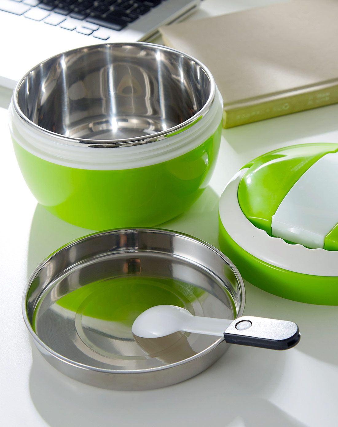 日式炫彩不锈钢保温饭盒1000ml