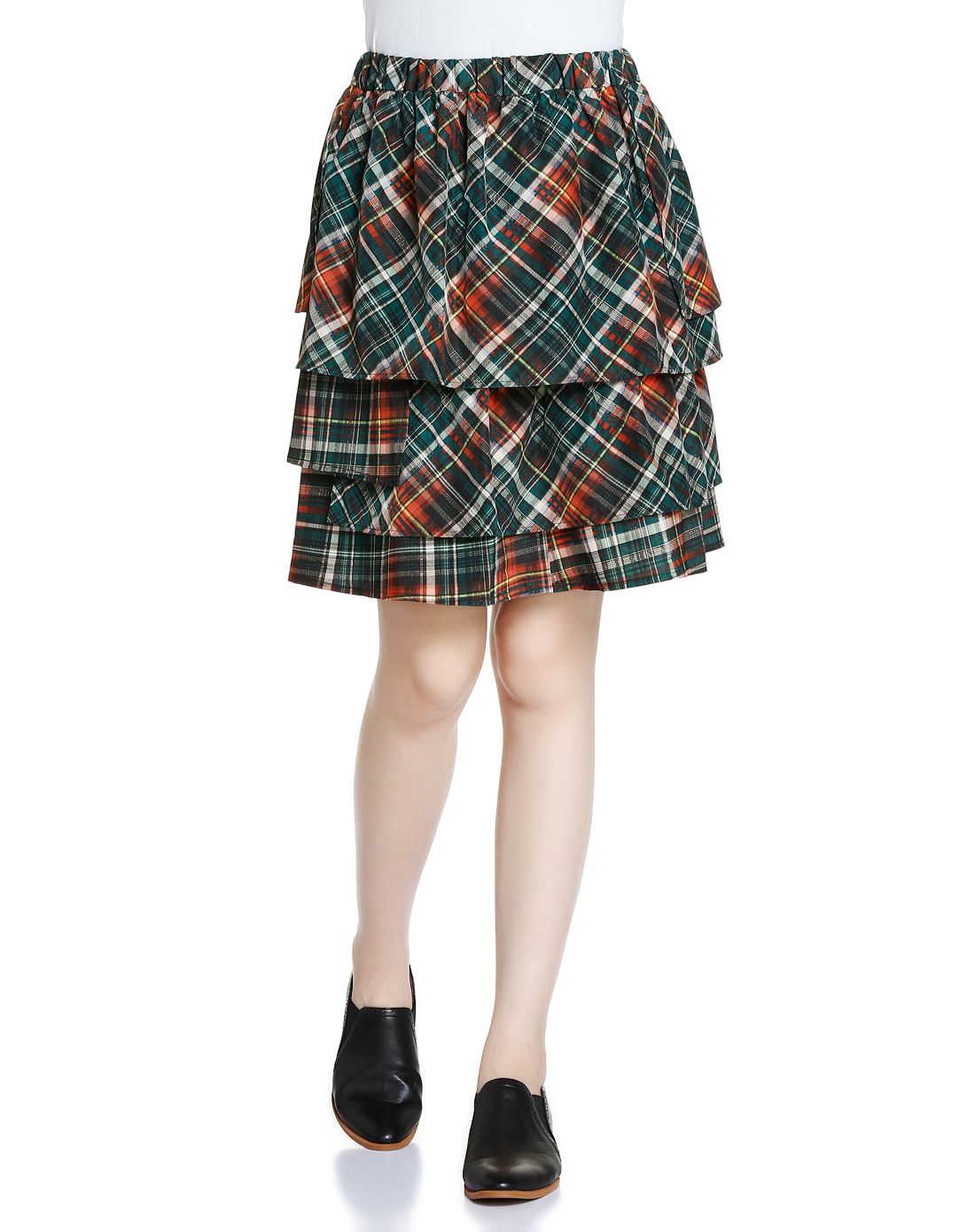 tartan skirt系列 女款混色印花清爽别致短裙