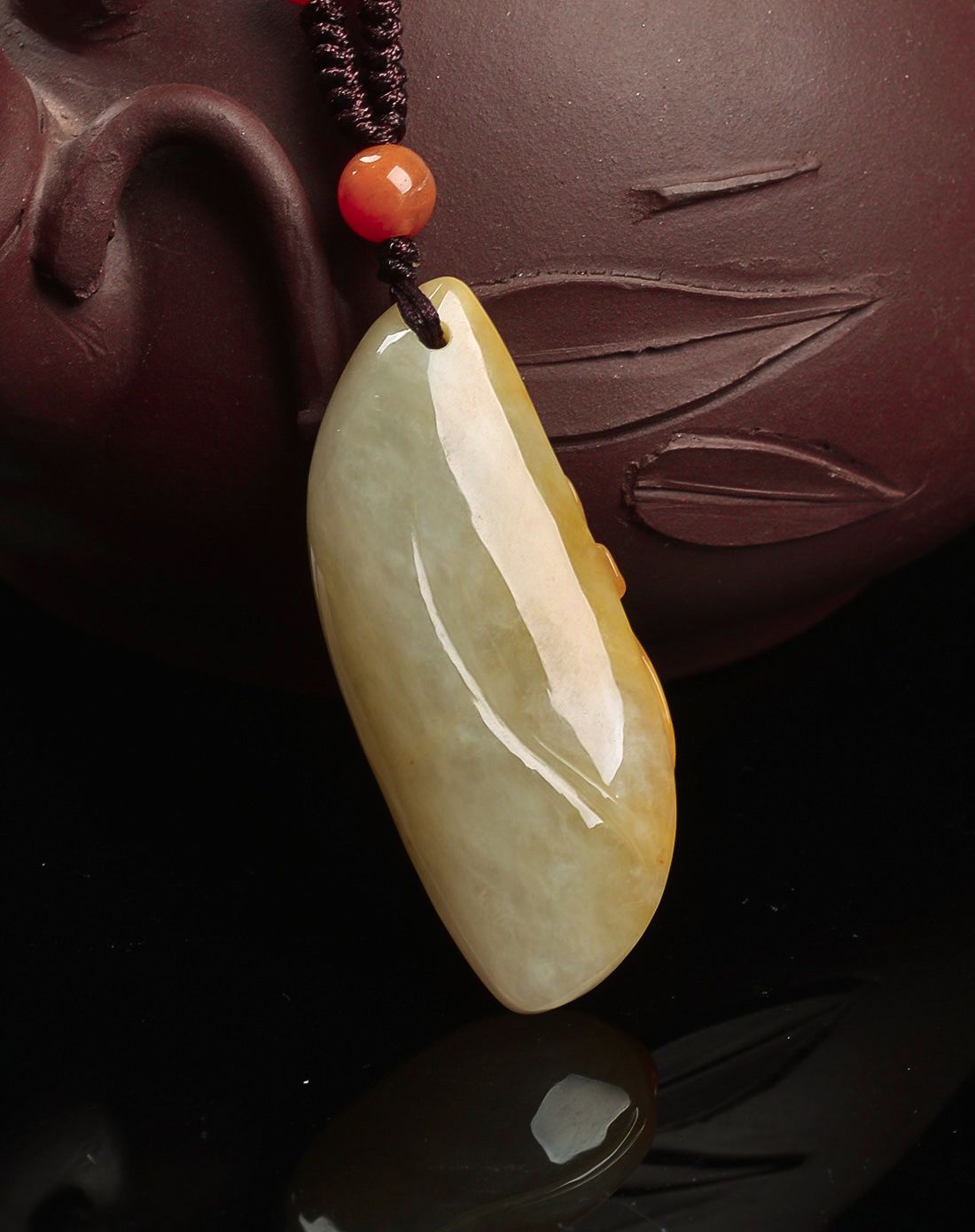 水润黄翡籽料丹凤朝阳天然翡翠a货挂件