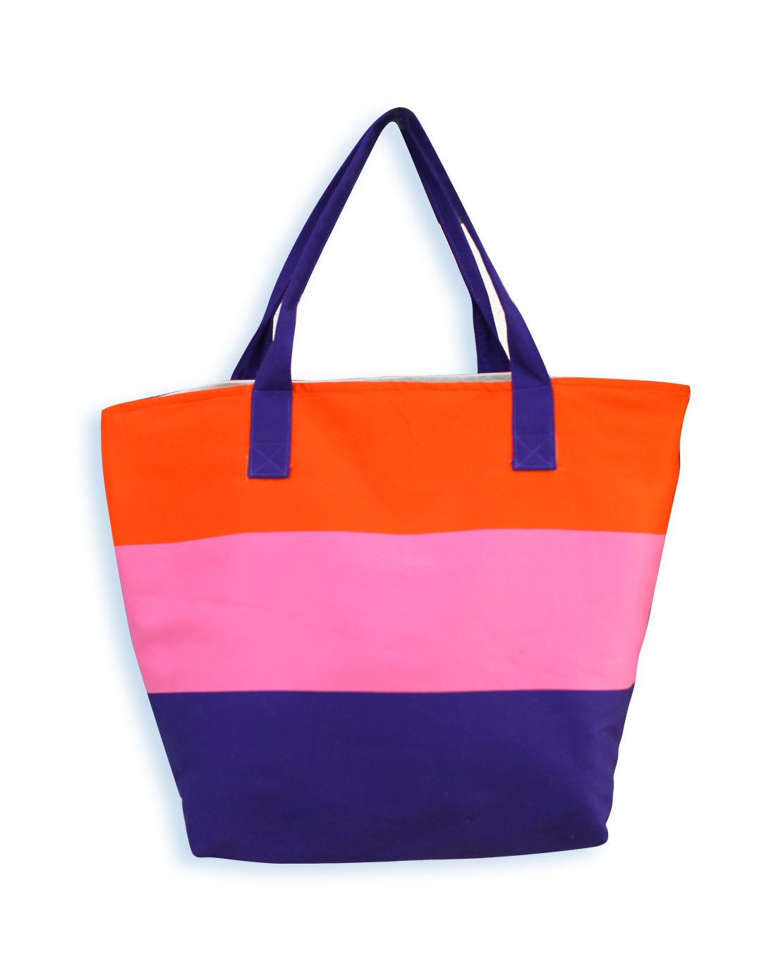 休闲百搭 女款桔蓝撞色沙滩包