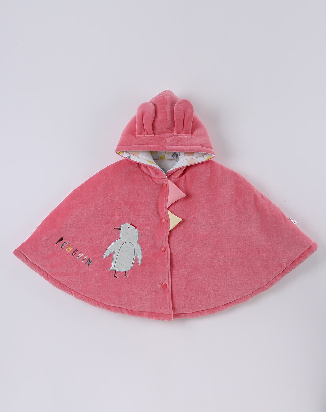 女童粉色happy circus天鹅绒小披风