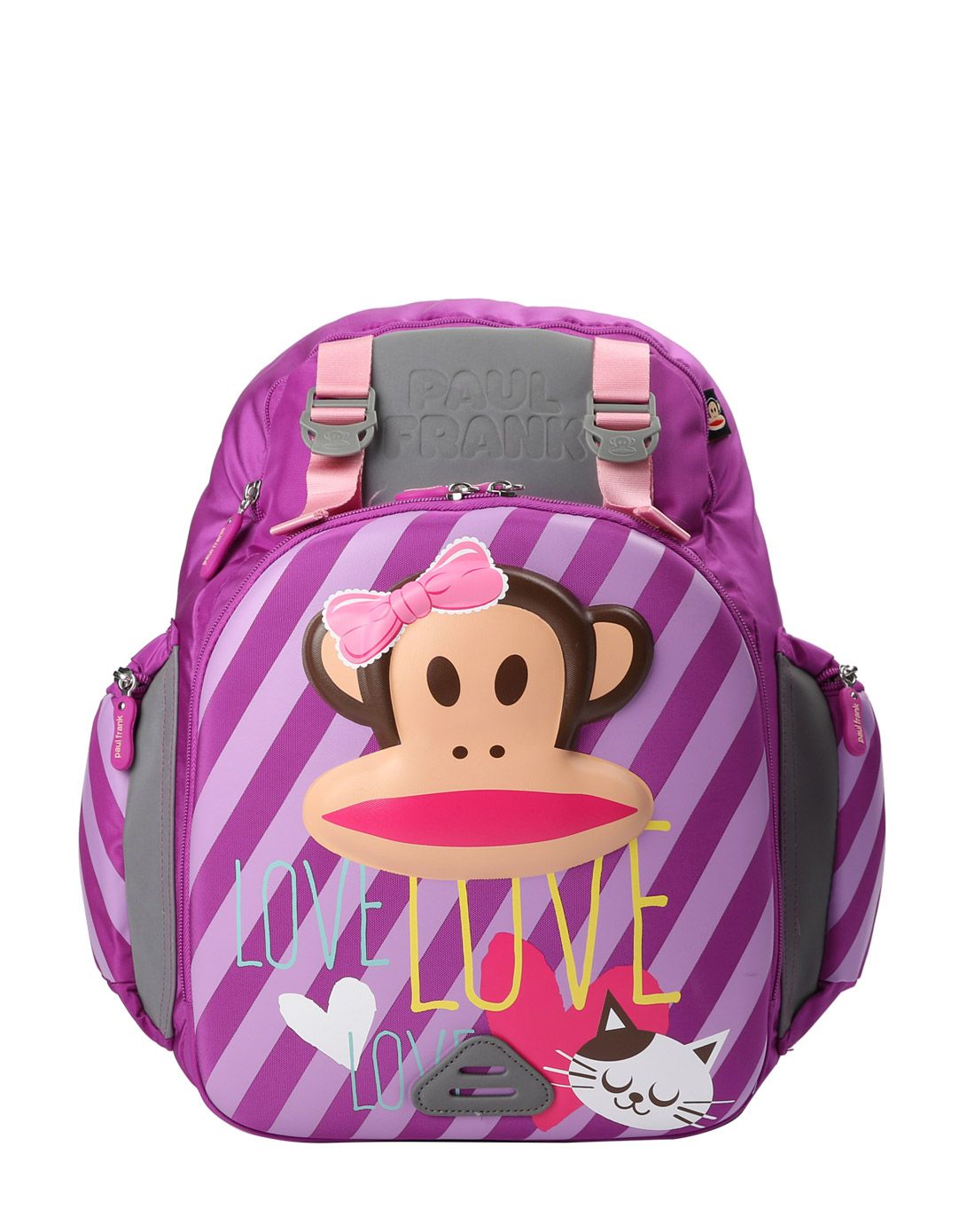 paul frank紫色色女童时尚护脊减压书包