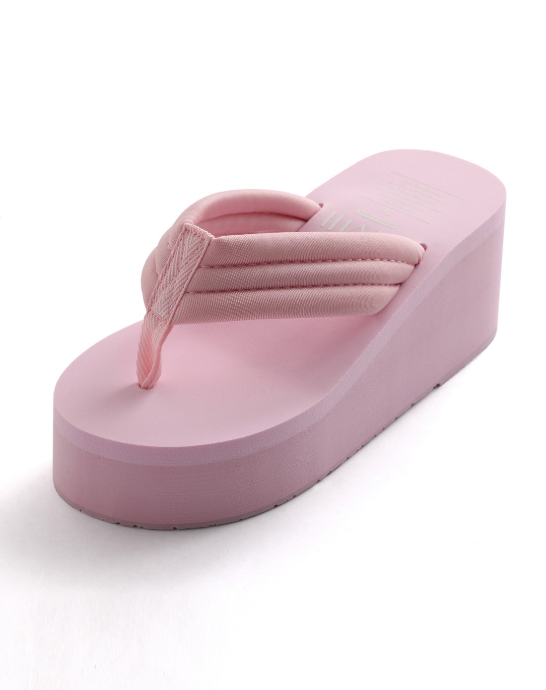 暖粉(纯色)泡沫底厚底人字拖鞋